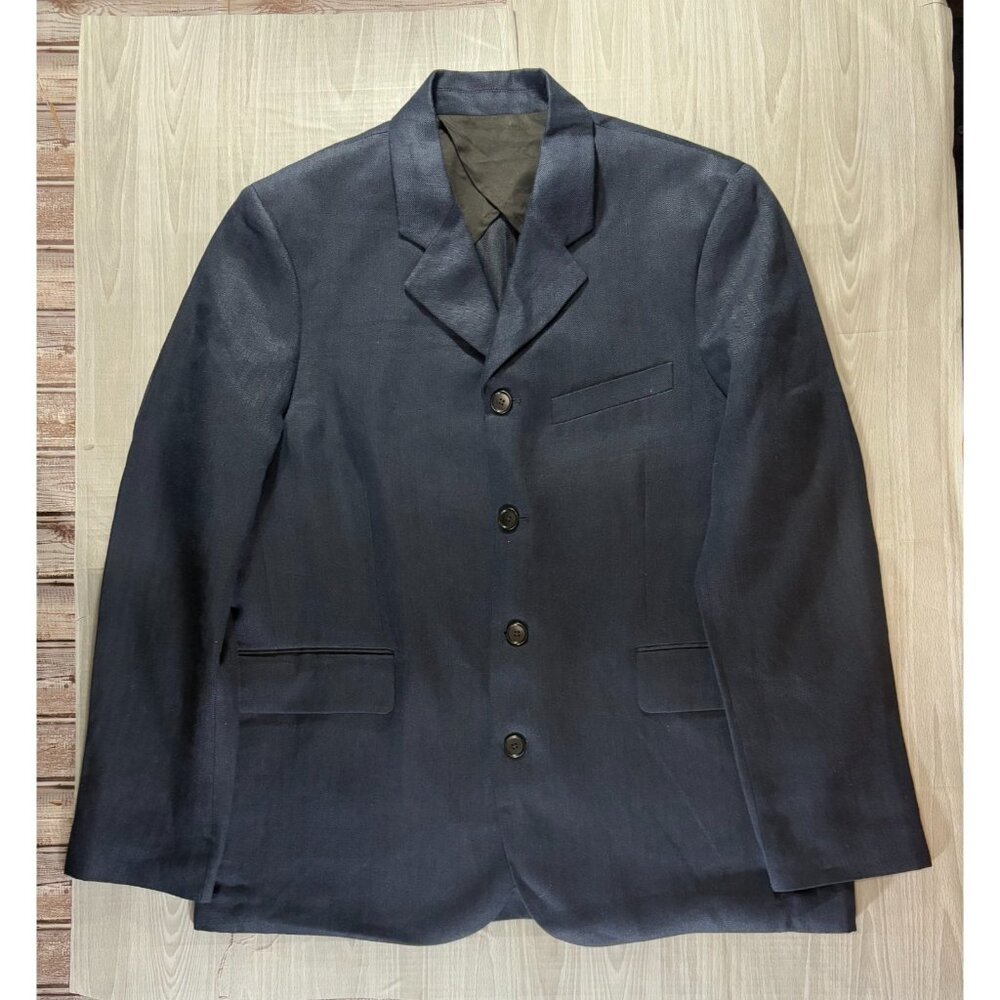 ALEX MILL Daniel Four Button Blazer In Linen Herringbone sz 2XL Navy NWT $325